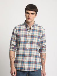 THE BEAR HOUSE Slim Fit Tartan Checks Opaque Checked Cotton Casual Shirt