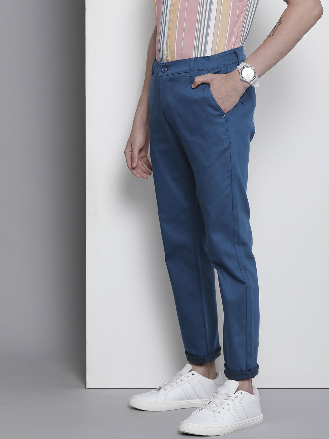 The Indian Garage Co Men Slim Fit Chinos Trousers