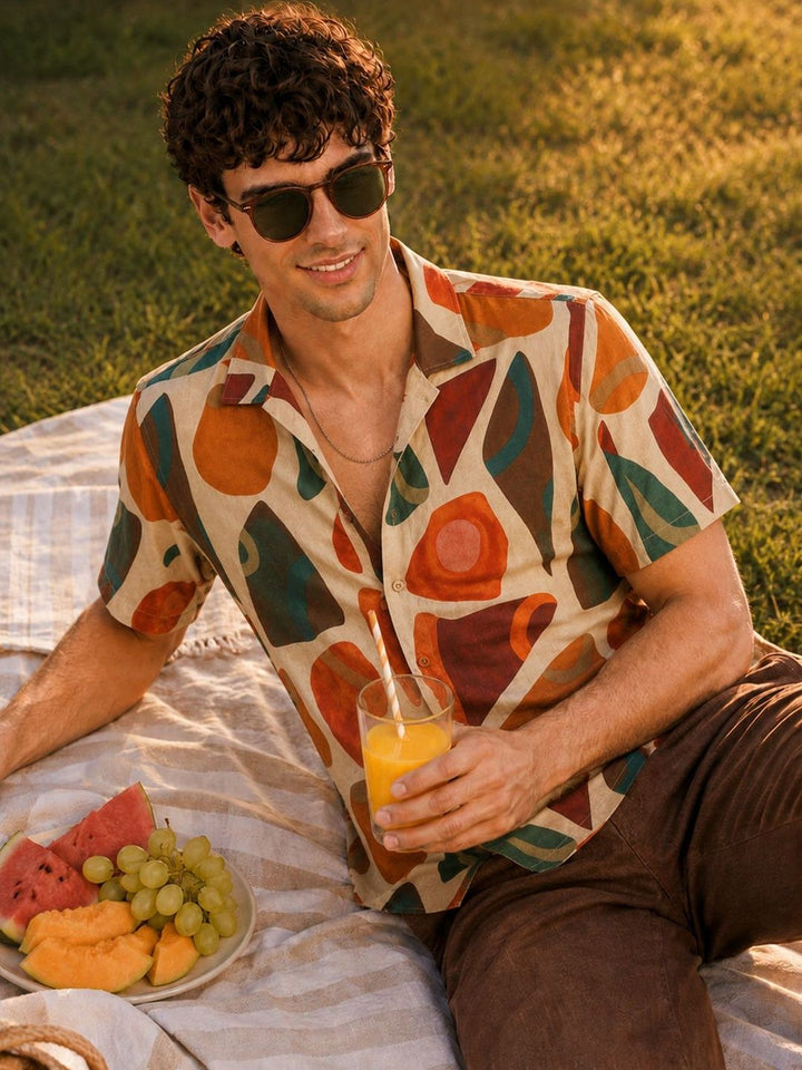 ADRO Men Relaxed Printed Casual Shirt