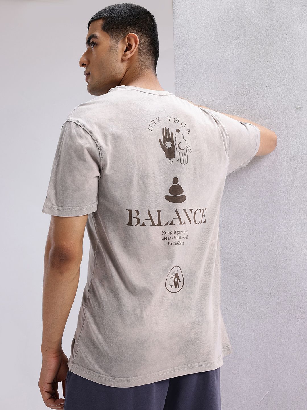 HRX by Hrithik Roshan Men Typography Printed Pure Cotton Yoga T-shirt