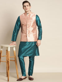 SOJANYA Men Teal Kurta with Churidar