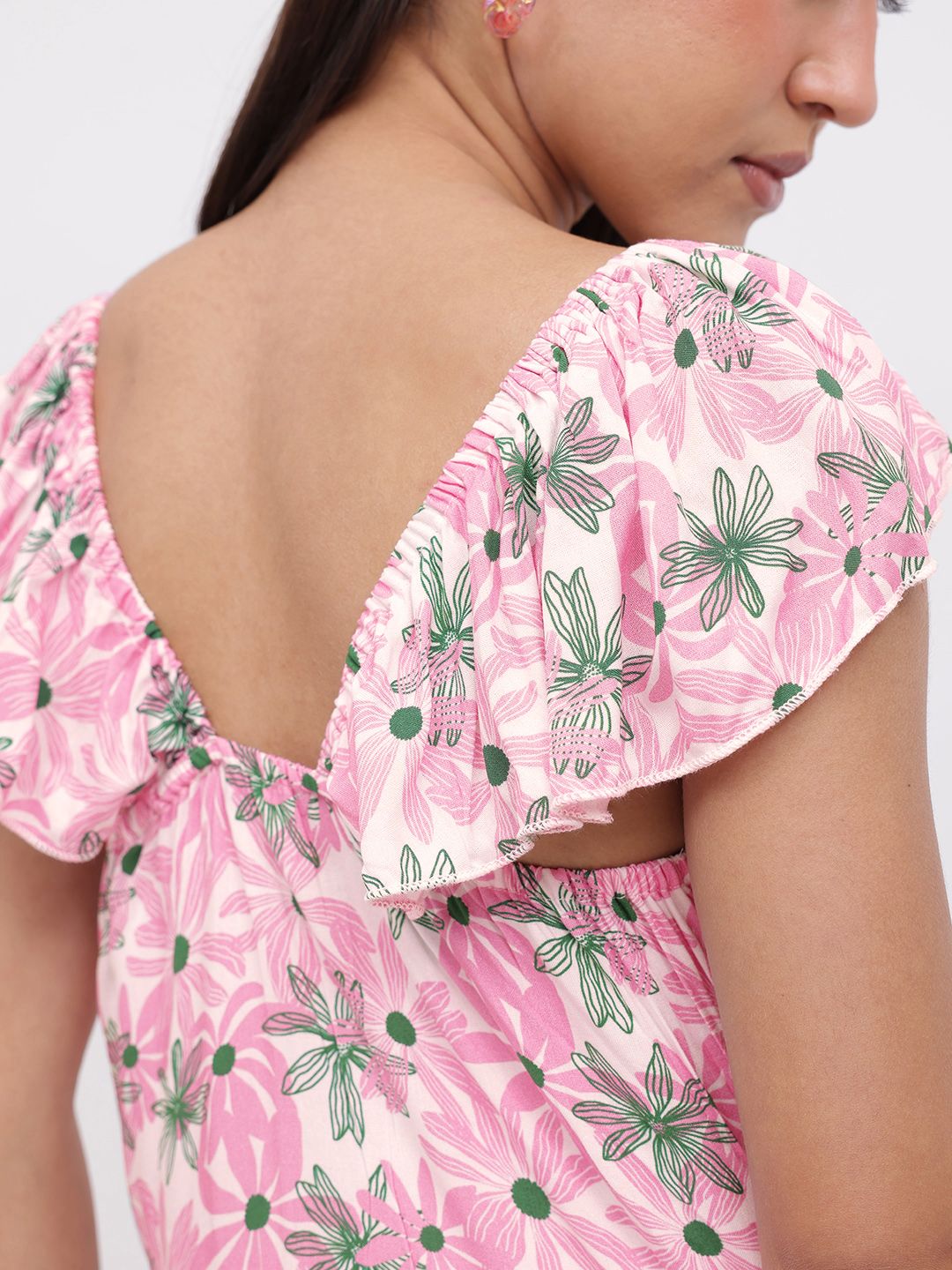 DressBerry Whimsical Bloom Floral Printed A-Line Dress