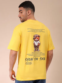 The Indian Garage Co Men Graphic Printed Round Neck Pure Cotton Oversized T-shirt