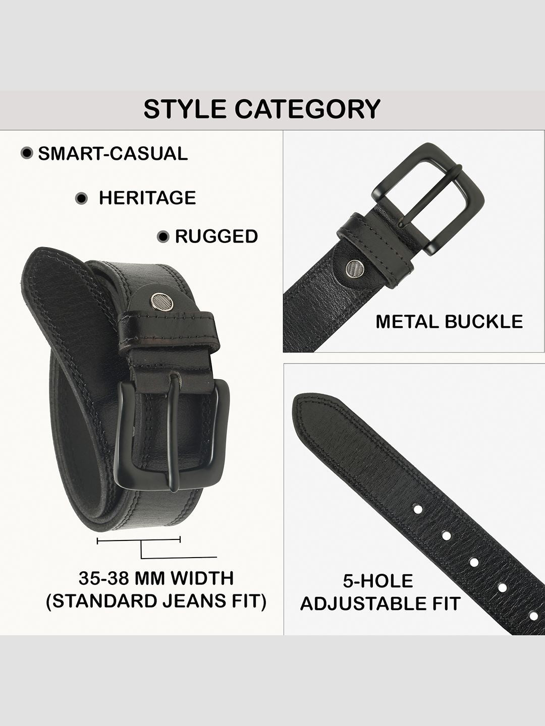 Teakwood Leathers Men Textured Leather Formal Belt