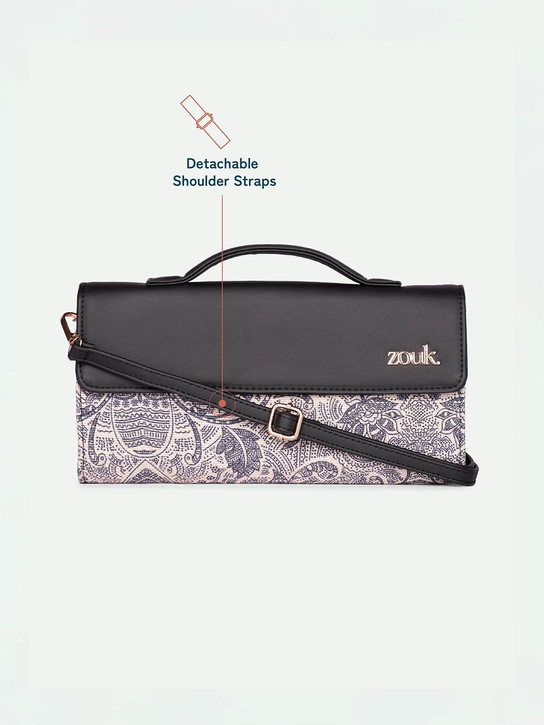 ZOUK Rhea Kapoor Colaba Shirin Textured Water Resistant Jute Envelope Clutch
