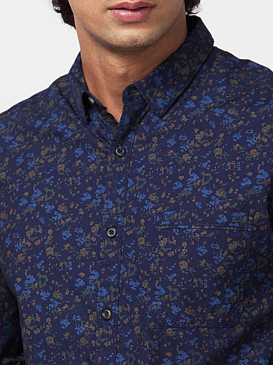 SPYKAR Slim Fit Abstract Printed Opaque Cotton Casual Shirt
