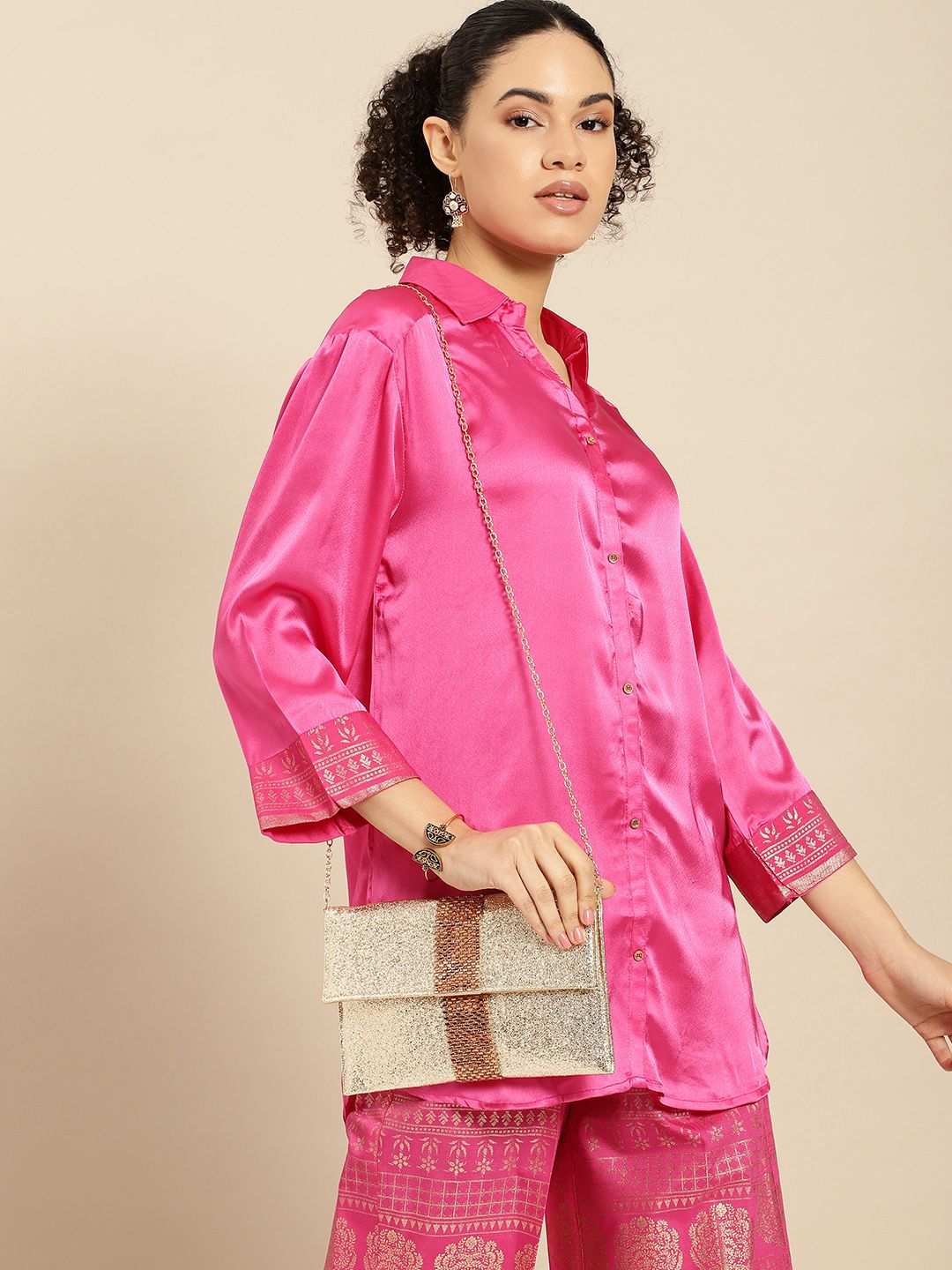 Anouk Abstract Textured Embellished Envelope Clutch