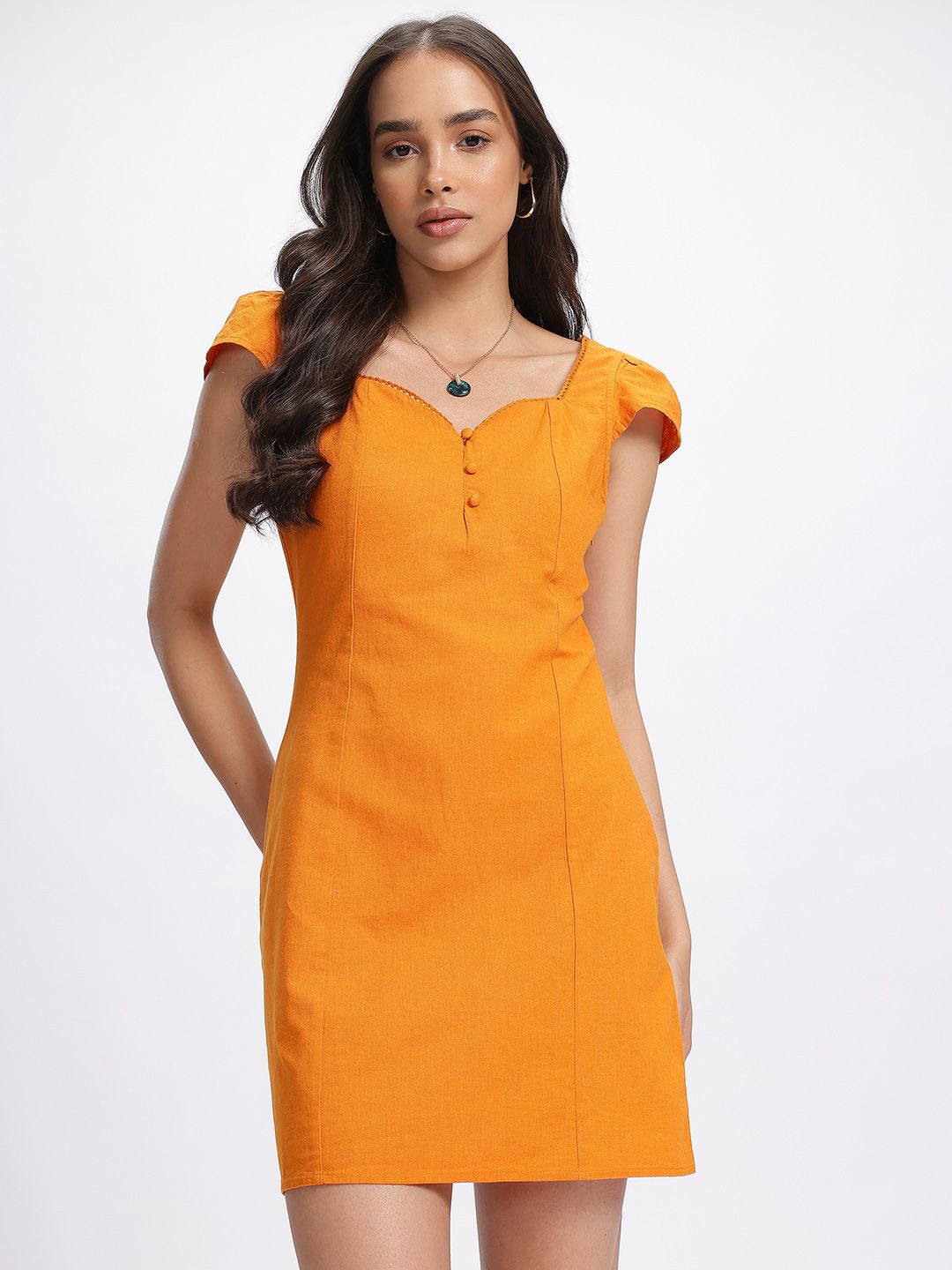 DressBerry Sunkissed Beauty Sweetheart Neck Lace Insert Mini Dress