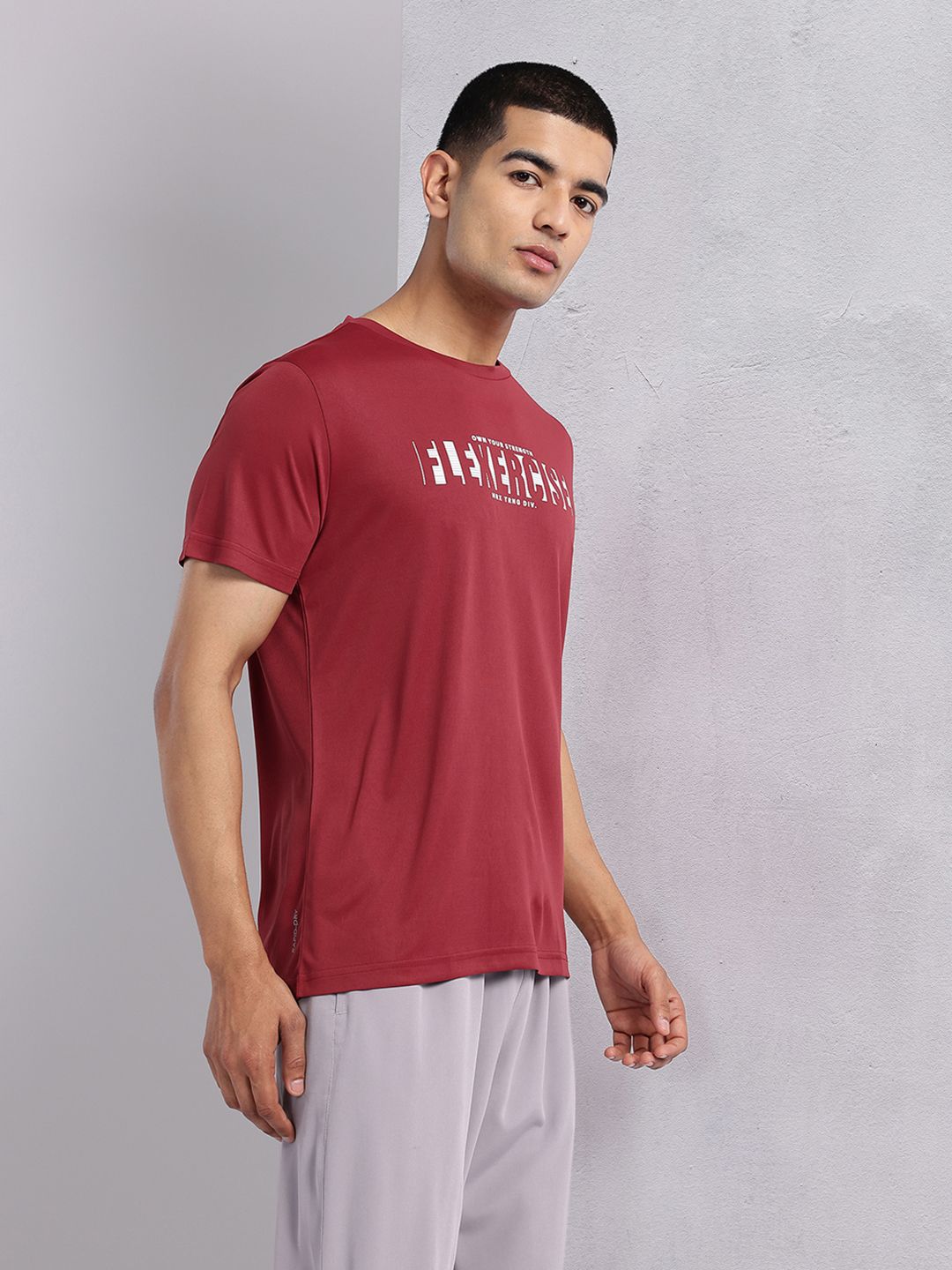 HRX by Hrithik Roshan Typography Print Rapid-Dry Training T-shirt