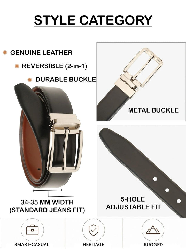 Teakwood Leathers Men Leather Reversible Belt