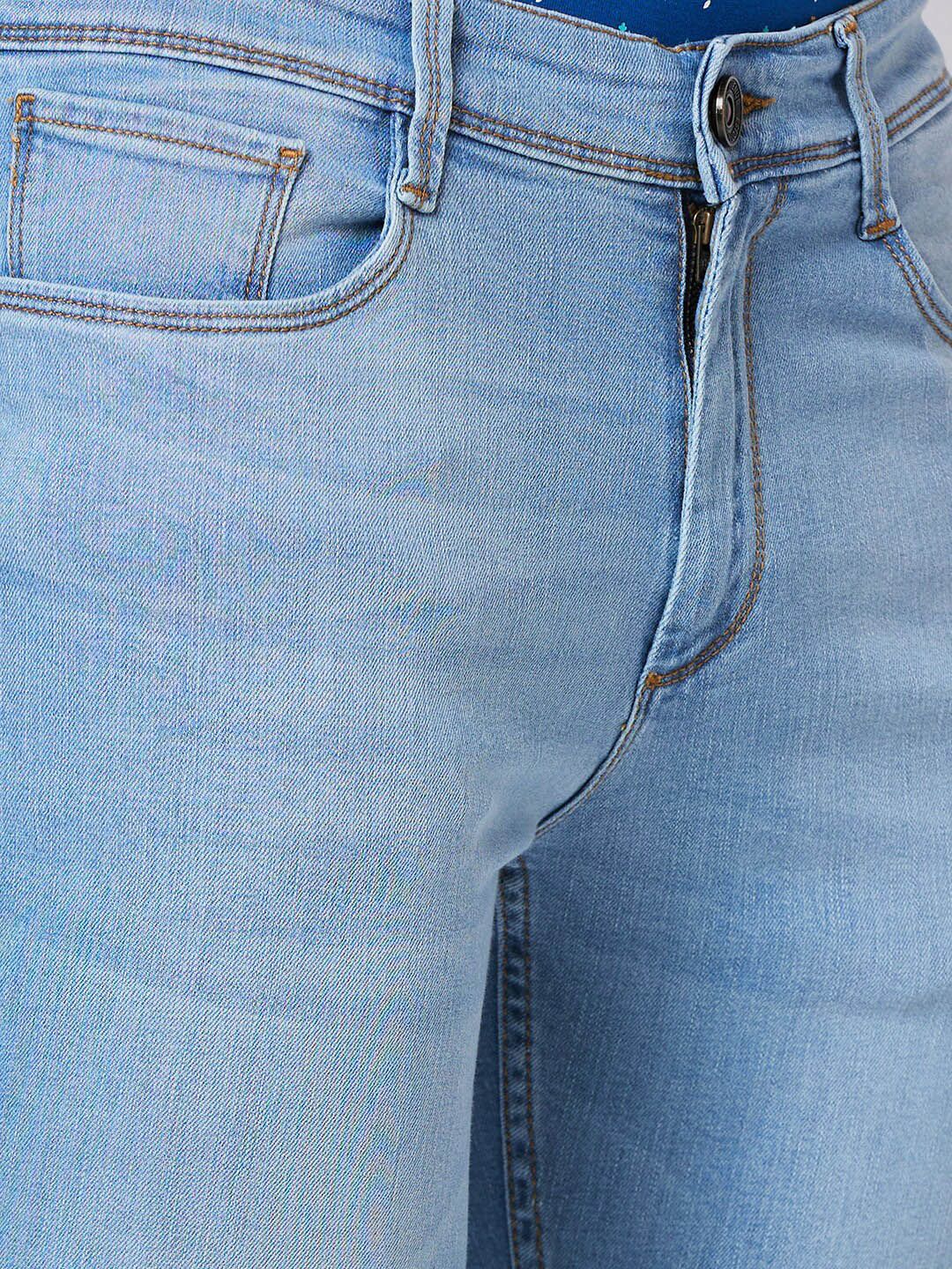 Park Avenue Men Clean Look Slim Fit Low-Rise Light Fade Jeans