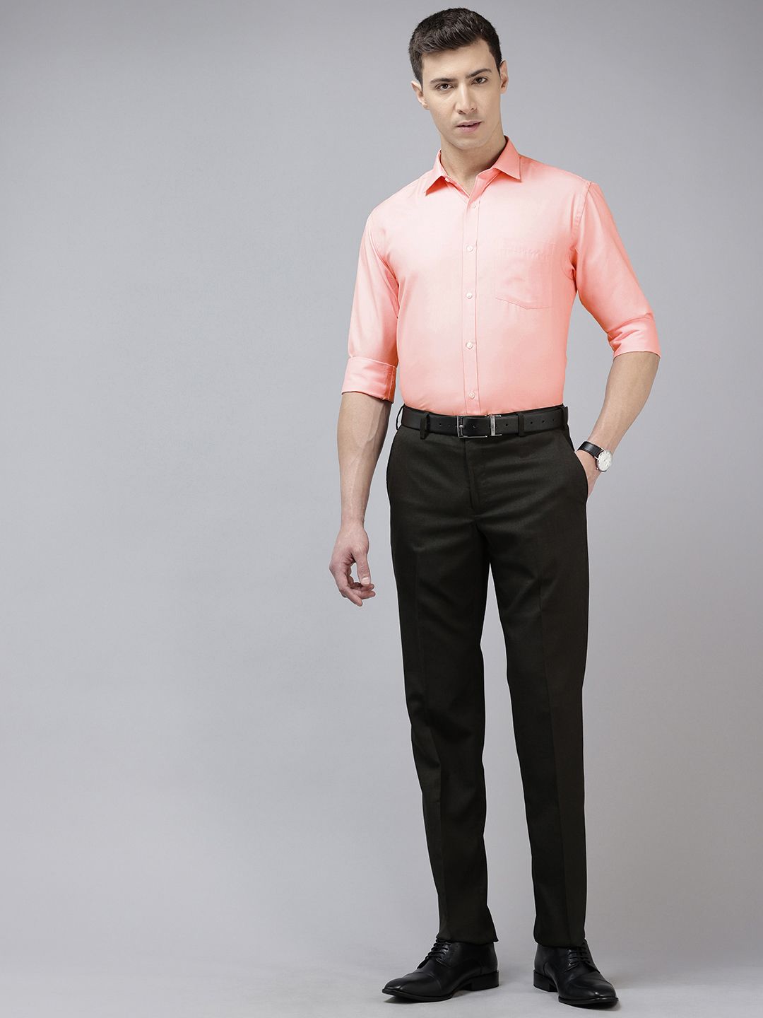 Park Avenue Slim Fit Textured Self Design Formal Shirt