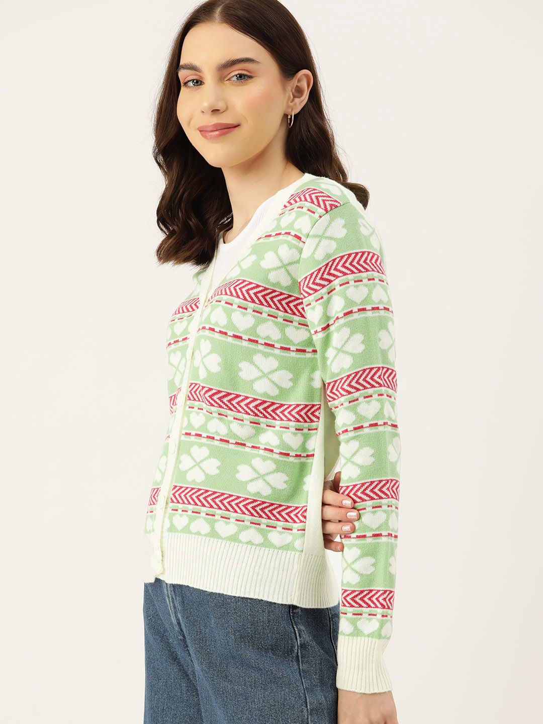 DressBerry Acrylic Fair Isle Cardigan