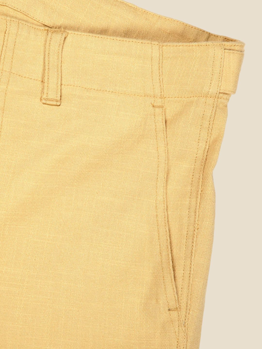 Thomas Scott Men Smart Regular Fit Mid-Rise Easy Wash Linen Chinos Trousers