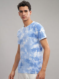 ADRO Tie & Dye Printed Round Neck Short Sleeves Regular Fit Cotton T-shirt