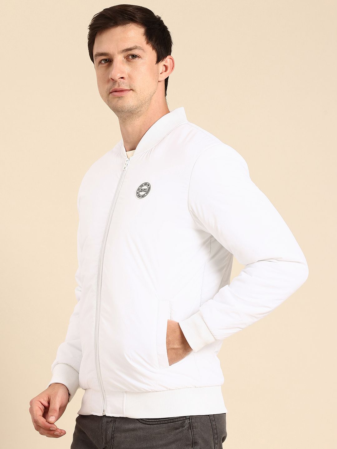 Being Human Mandarin Collar Long Sleeves Bomber Jacket