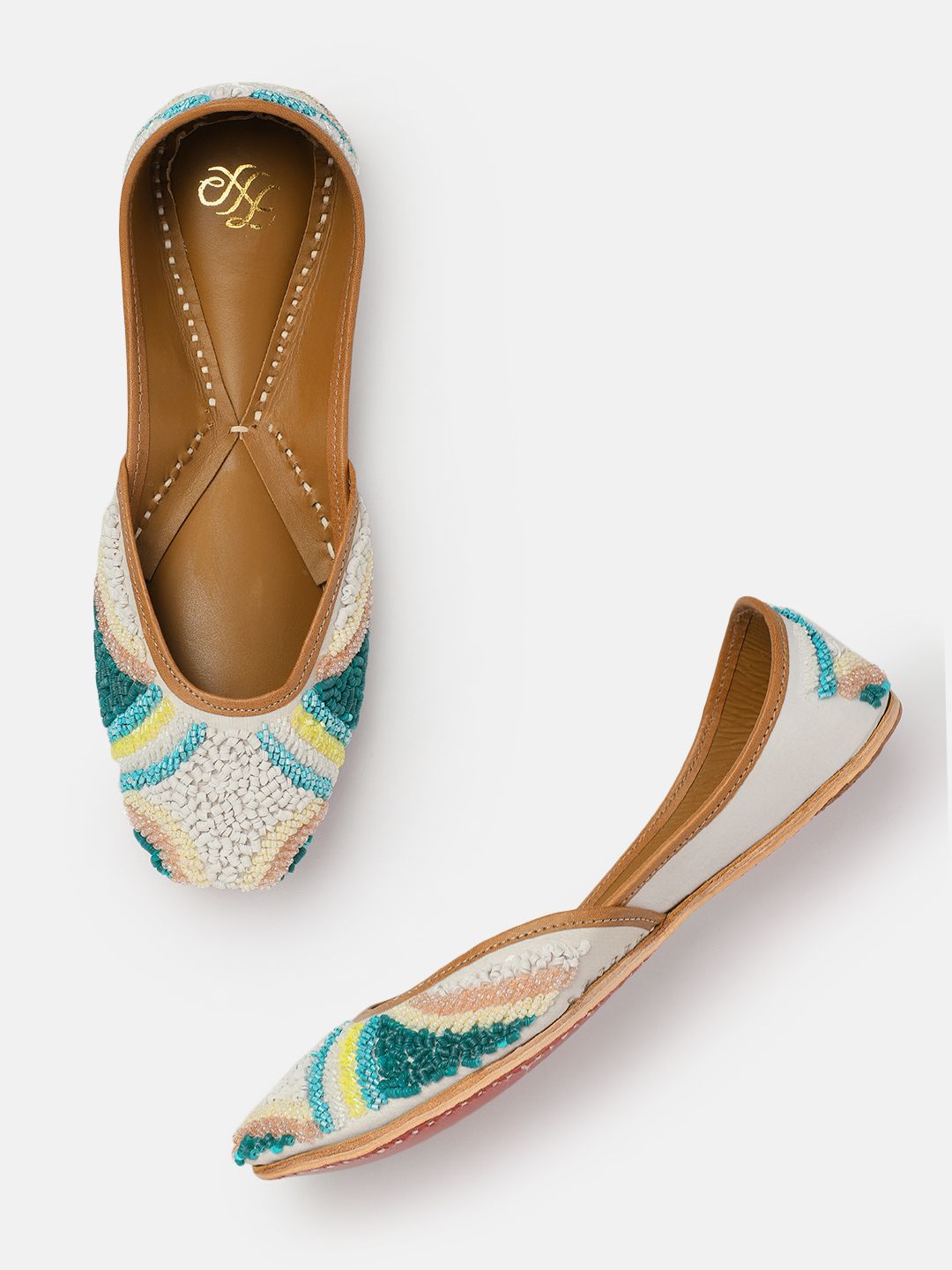 House of Pataudi Women Embellished Mojaris