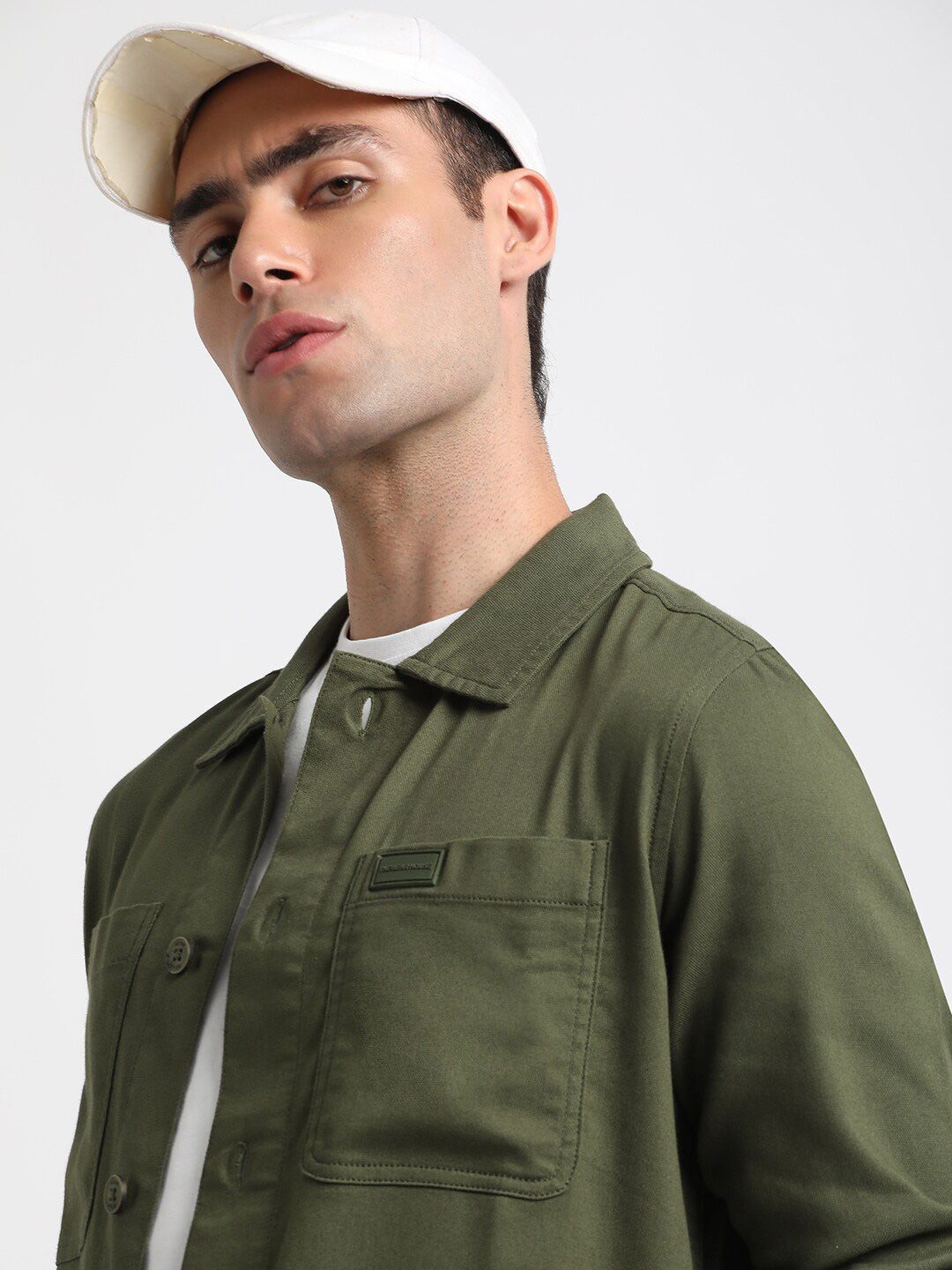 THE BEAR HOUSE 
Men Checked Regular Fit Poly Lycra Shacket