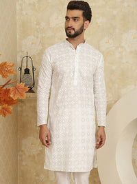 SOJANYA Kurta Lurus Kolar Mandarin Sulam Bunga