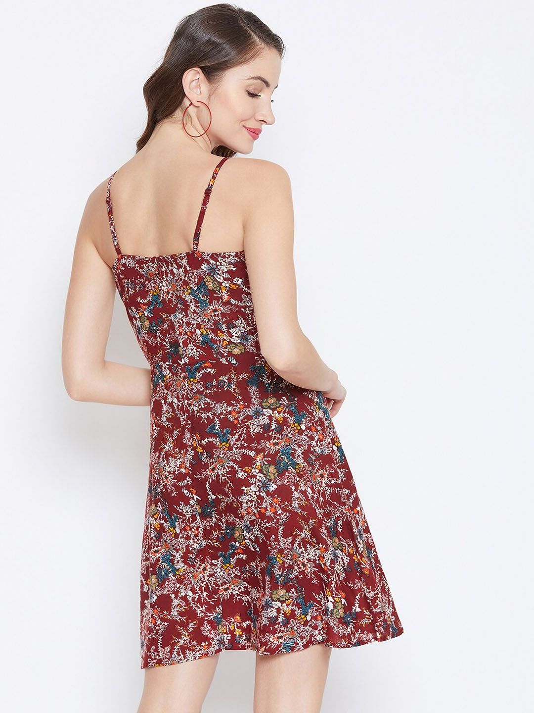 Berrylush Multicoloured Floral Print Fit and Flare Dress