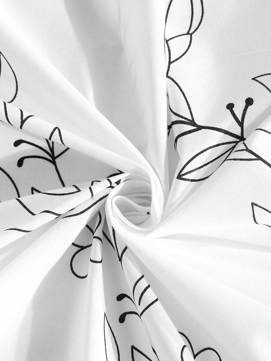 KLOTTHE OffWhite Floral Printed Dilengkapi Cadar Katil Super King 400 TC Dengan 4 Sarung Bantal
