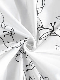 KLOTTHE OffWhite Floral Printed Dilengkapi Cadar Katil Super King 400 TC Dengan 4 Sarung Bantal