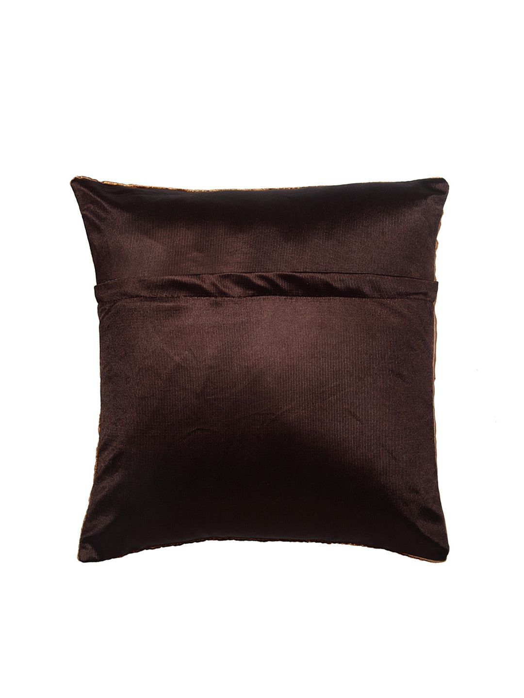 HOSTA HOMES Brown Set of 5 Floral Embossed Velvet Square Cushion Covers