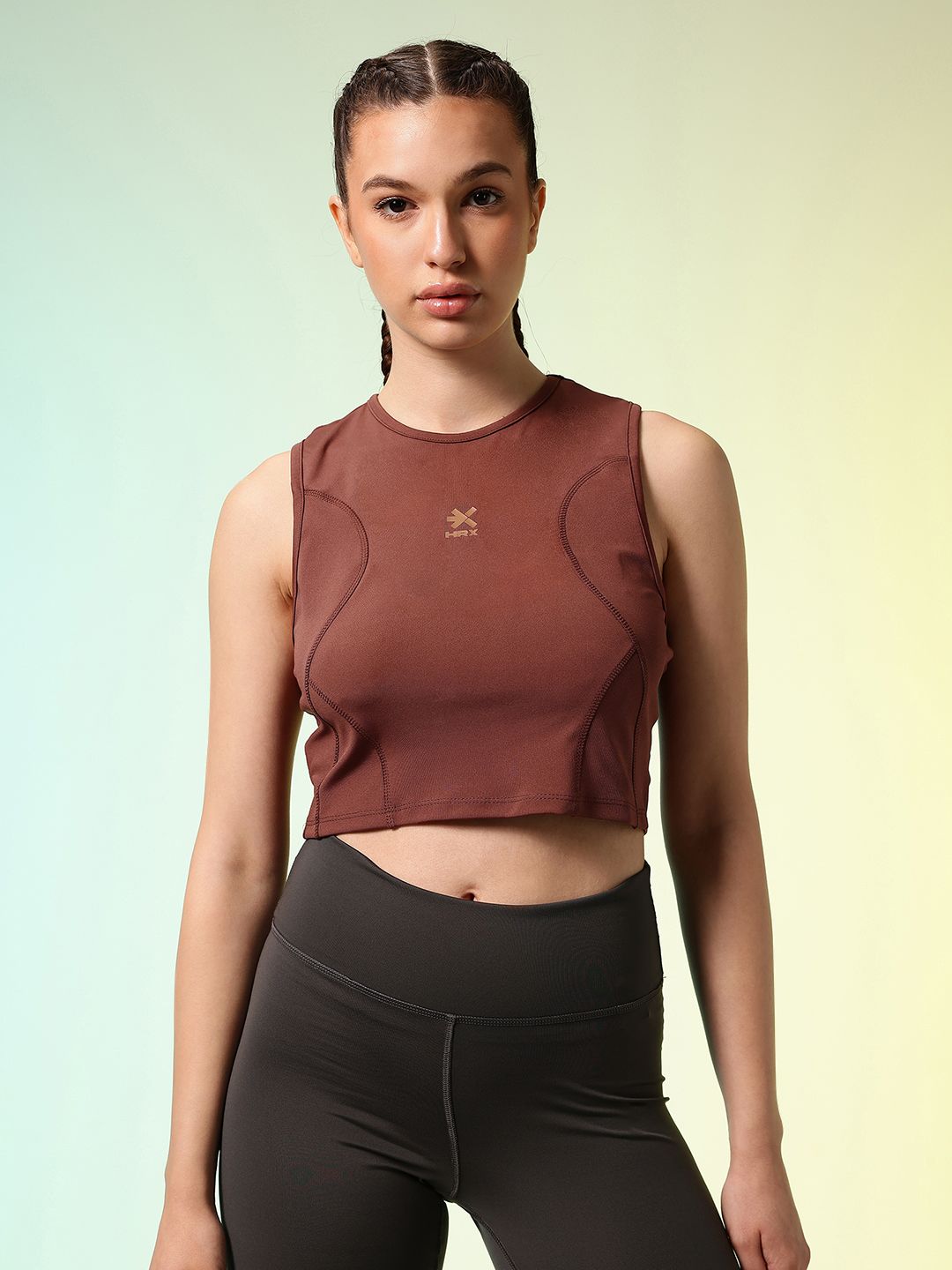 HRX by Hrithik Roshan ACTIVE-GODDESS Racer back Rapid Dry Training Tank Crop Top