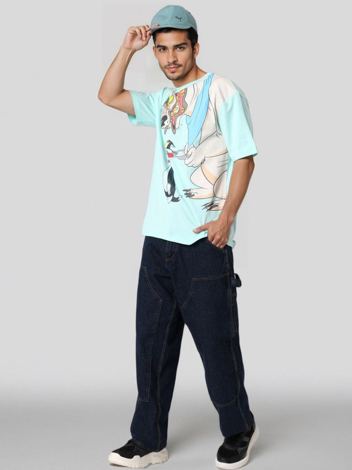 The Indian Garage Co Men Typography Printed Raw Edge Boxy T-shirt