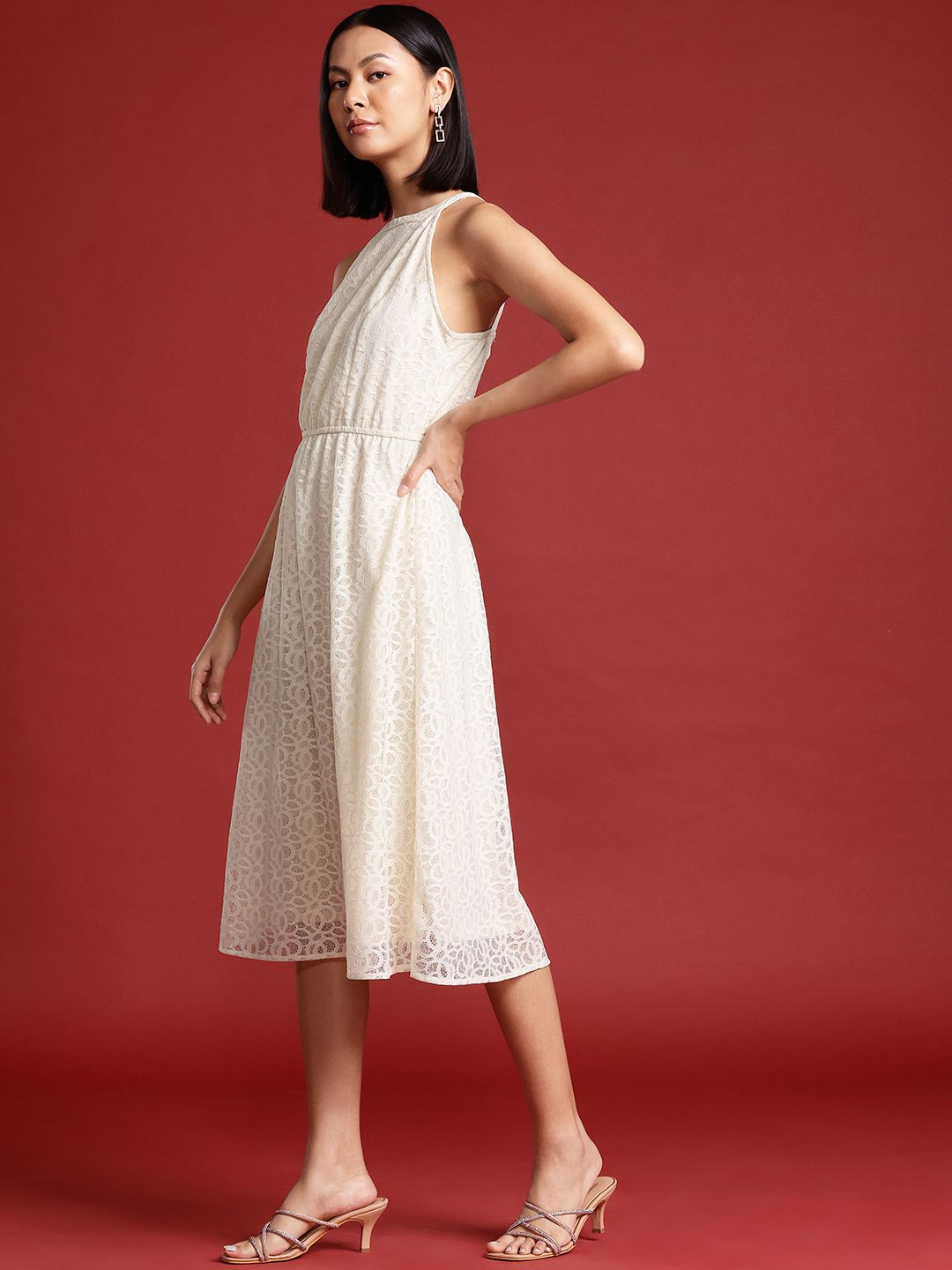 all about you Lace A-Line Midi Dress