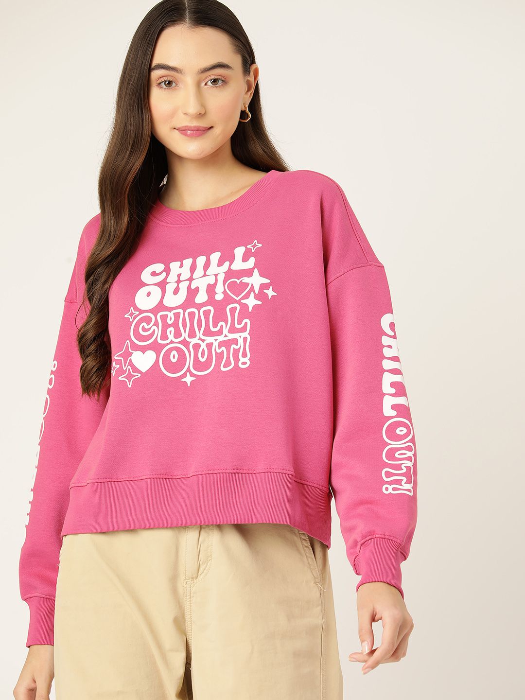 DressBerry Printed Drop-Shoulder Sweatshirt