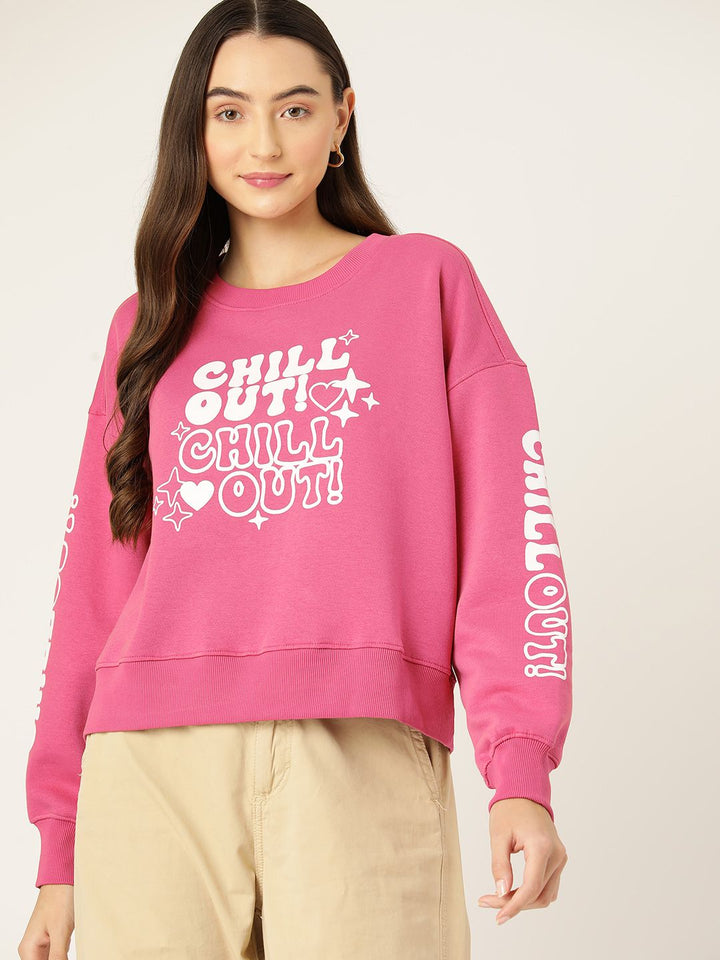 DressBerry Printed Drop-Shoulder Sweatshirt