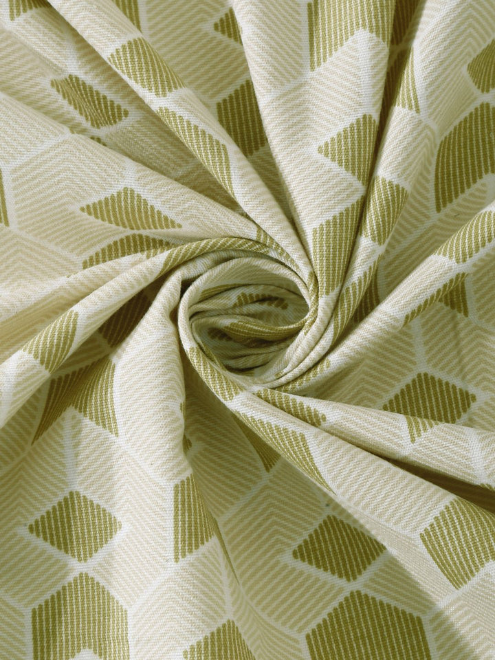 Myntra Elegant Homes Olive Geometric Cotton 300 TC Fitted King Cadar Tempat Tidur Halus dengan 2 Sarung Bantal-250 x 220 cm