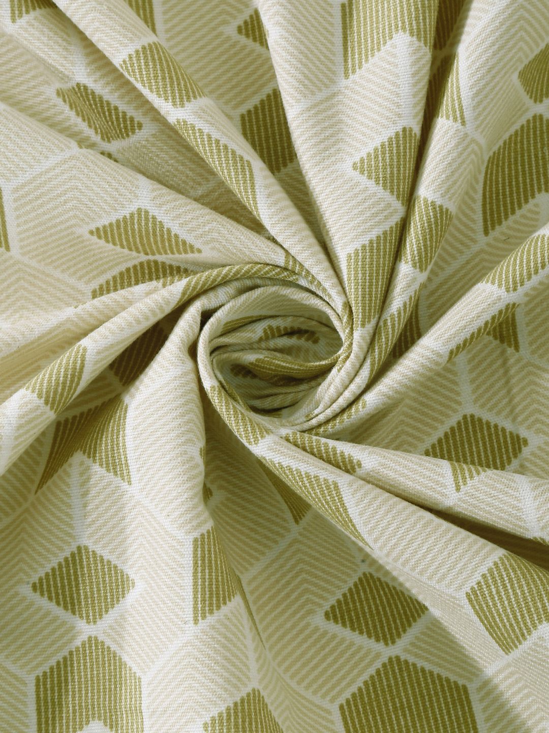 Myntra Elegant Homes Olive Geometric Cotton 300 TC Fitted King Cadar Tempat Tidur Halus dengan 2 Sarung Bantal-250 x 220 cm