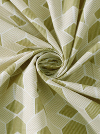 Myntra Elegant Homes Olive Geometric Cotton 300 TC Fitted King Cadar Tempat Tidur Halus dengan 2 Sarung Bantal-250 x 220 cm