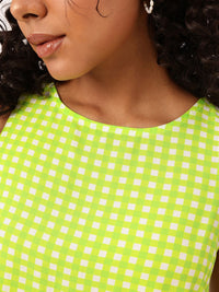 DressBerry Picnic Perfect Checked Slit Back Crop Top