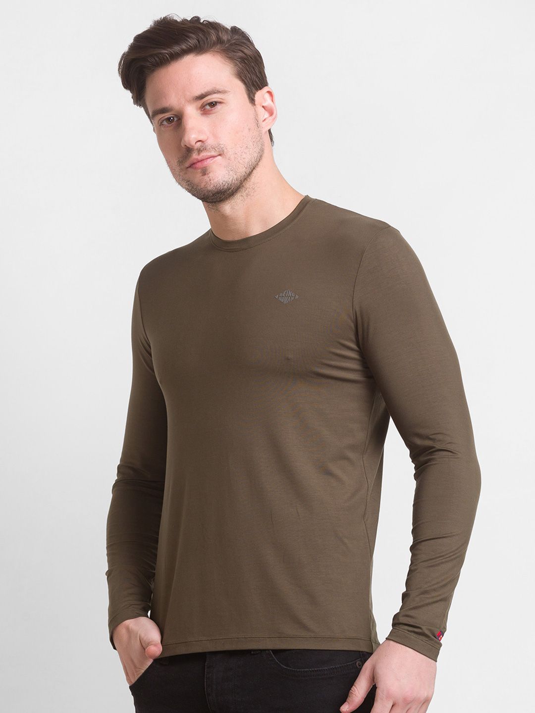 Being Human Men Brown Cotton T-shirt