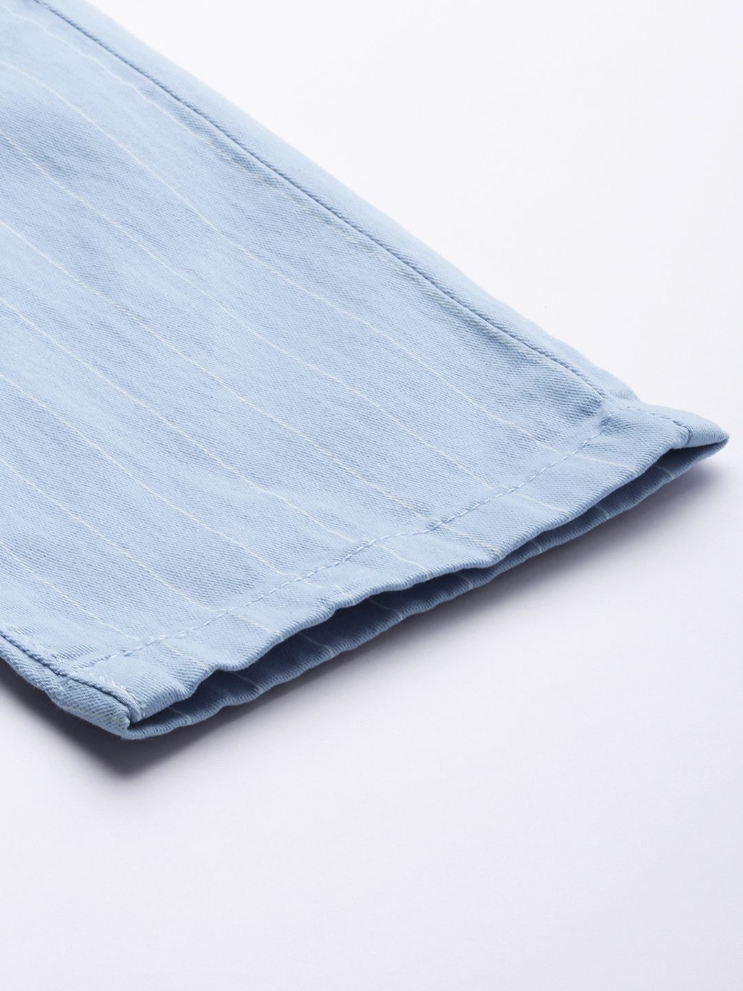 The Indian Garage Co Men Blue Striped Trousers