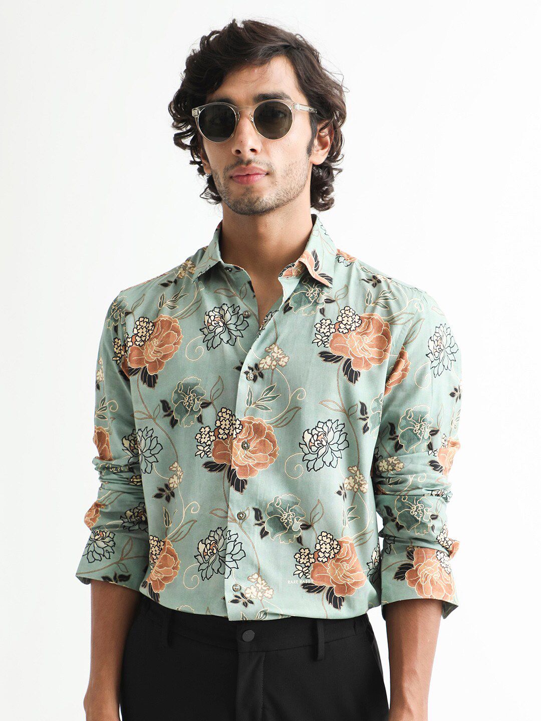 RARE RABBIT Men Nord Regular Fit Floral Printed Cotton Shirt