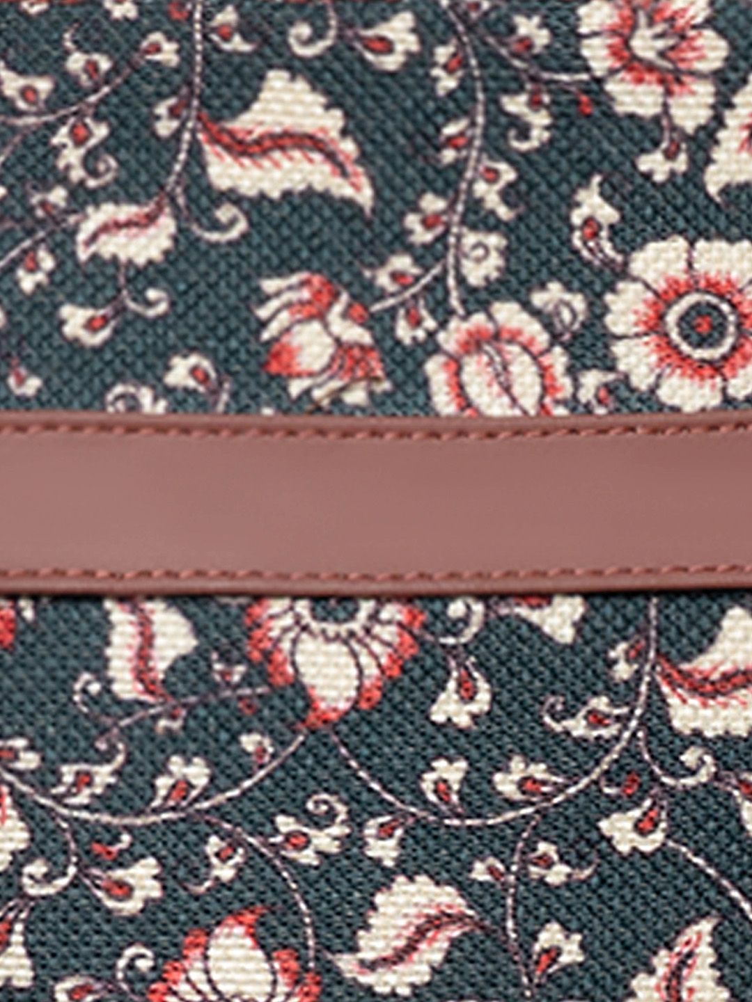 ZOUK Blue Floral Printed Structured Tote Bag