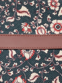 ZOUK Blue Floral Printed Structured Tote Bag