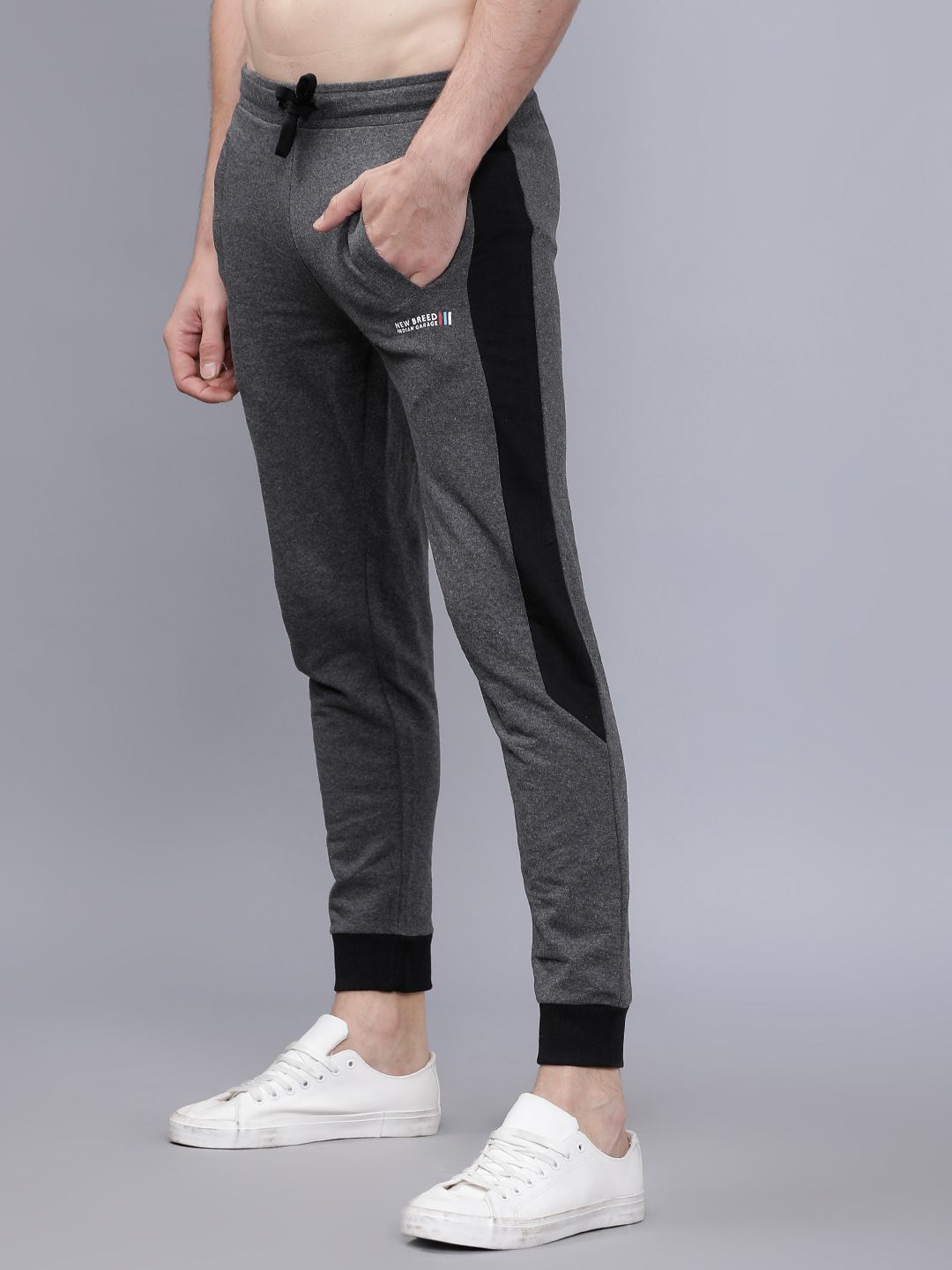 The Indian Garage Co Men Grey Solid Slim-Fit Joggers
