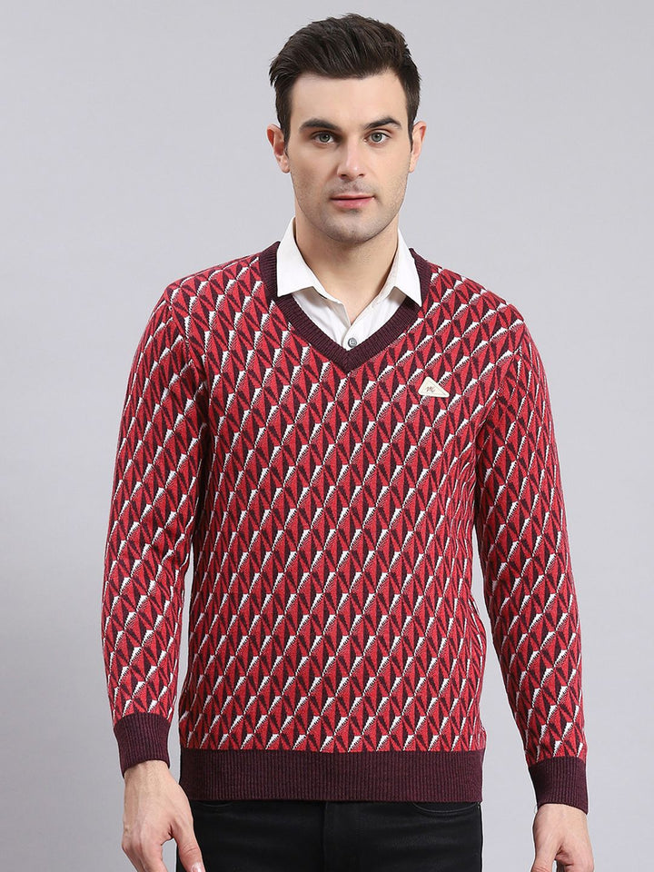 Monte Carlo Men Printed Woollen Pullover
