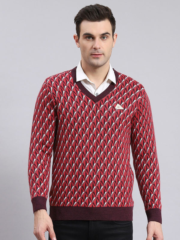 Monte Carlo Men Printed Woollen Pullover