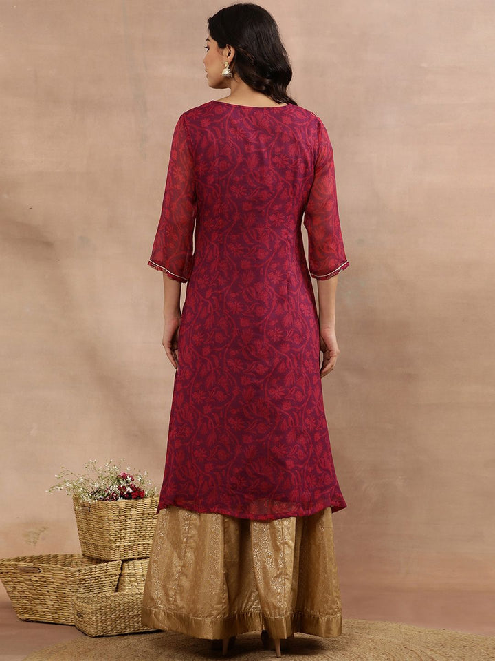 W Ethnic Motifs Printed Regular Kurta with Skirt
