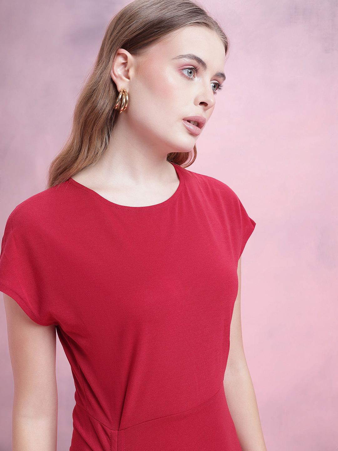 DressBerry Ruched Effect Asymmetric Sheath Dress