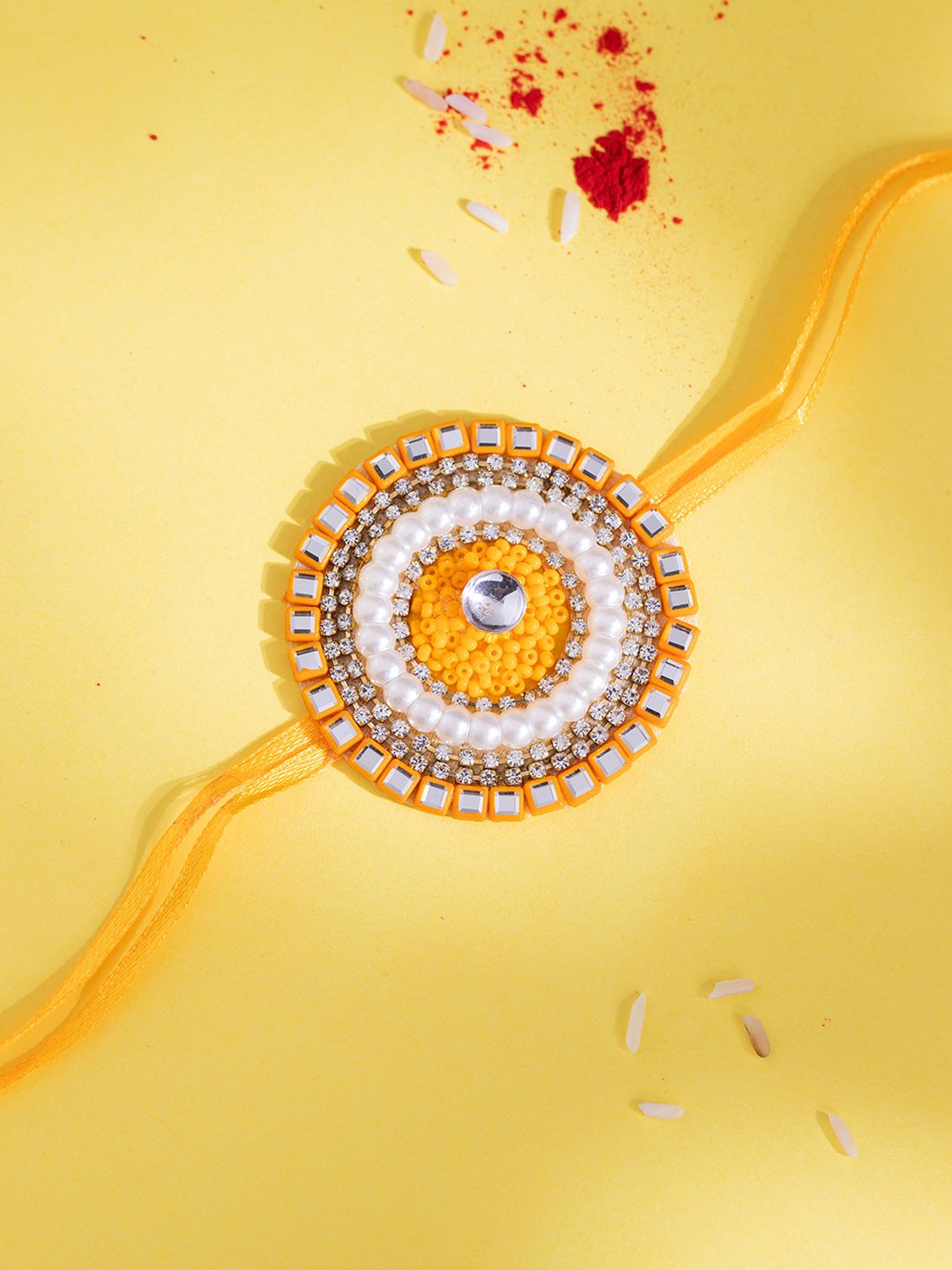 Voylla Golden Bloom Designer Thread Rakhi