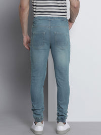 The Indian Garage Co Men Blue Slim Fit Light Fade Stretchable Jogger Jeans