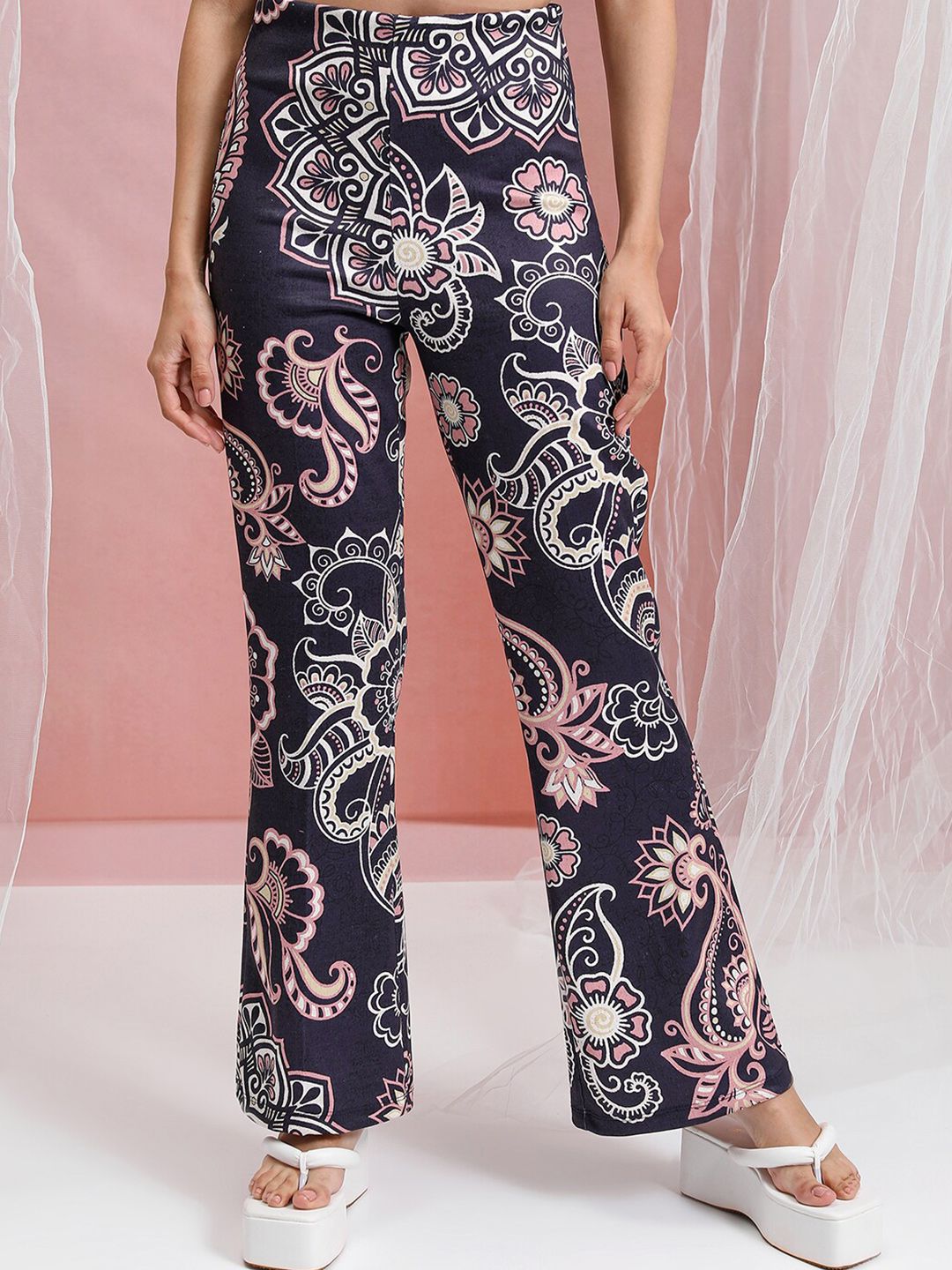 Vishudh Women Ethnic Motifs Printed Tunic With Flared Pants Co-Ords