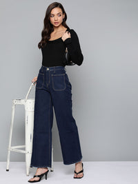 SASSAFRAS Women Black Solid Acrylic Pullover
